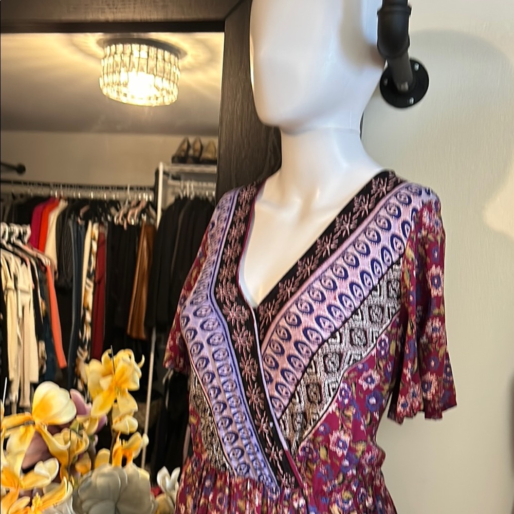 Angie Purple and Pink Jumpsuit with Flowing Silhouette